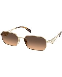 Prada - Pr A51S Zvn50C Sunglasses Steel Geometric Normal Shaded - Lyst