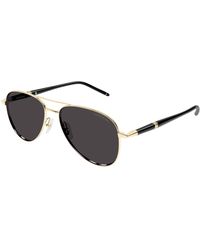Montblanc - Mb0345S 001 Sunglasses Metal Pilot - Lyst