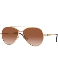 Burberry - Be3147 110913 Sunglasses Metal Pilot Normal Shaded - Lyst