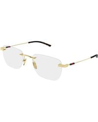 Gucci - Gg2099O 002 Optical Frames Metal Transparent Squared - Lyst