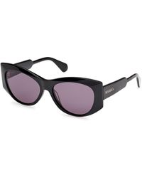 MAX&Co. - Mo0116 01A Sunglasses Acetate Smoke Round Normal - Lyst