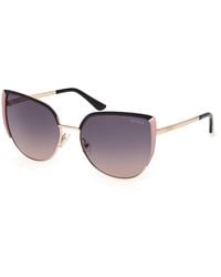 Guess - Gu00217 05B Sunglasses Metal Smoke Cat Eye Normal - Lyst