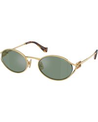 Miu Miu - Mu 52Ys 5Ak04M Sunglasses Metal Round Normal - Lyst
