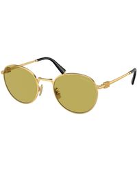 Miu Miu - Mu 55Zs 5Ak07O Sunglasses Metal Round Normal - Lyst