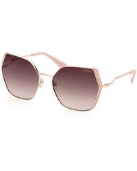Guess - Gu7843 28F Sunglasses Metal Geometric Normal Shaded - Lyst
