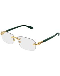Gucci - Gg1221O 005 Optical Frames Metal Transparent Squared - Lyst
