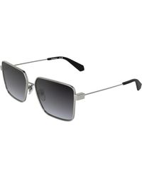 Calvin Klein - Ckj26201S 040 Sunglasses Metal Smoke Squared Normal - Lyst