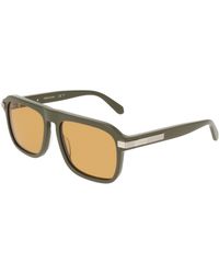 Ferragamo - Sf2087S 320 Sunglasses Acetate Ocher Squared Normal - Lyst