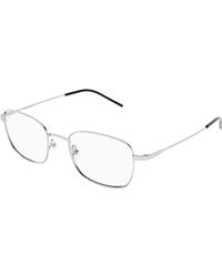 Saint Laurent - Sl 887 003 Optical Frames Metal Transparent Round - Lyst