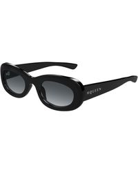 McQueen - Am0527S 001 Sunglasses Acetate Round - Lyst