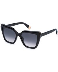 Furla - Sfu978 700 Sunglasses Acetate Smoke Squared Normal Nuanced - Lyst
