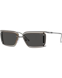 DIESEL - Dl1002 104/87 Sunglasses Metal Squared Normal - Lyst