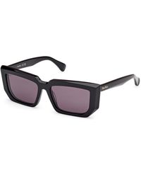 Max Mara - Mm0126 Glimpse7 01A Sunglasses Acetate Smoke Squared Normal - Lyst