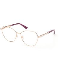 Guess - Gm50056 32 Optical Frames Metal Round Normal - Lyst