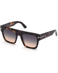 Tom Ford - Ft0847 Renee 52B Sunglasses Acetate Smoke Squared Normal Shaded - Lyst