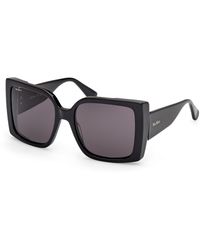 Max Mara - Mm0131 Hinge 01A Sunglasses Acetate Smoke Squared Normal - Lyst