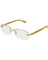 Gucci - Gg1221O 006 Optical Frames Metal Transparent Squared - Lyst