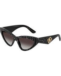 Dolce & Gabbana - Dg4439 32888G Sunglasses Acetate Cat Eye Normal Shaded - Lyst