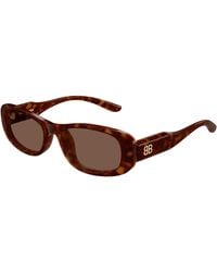 Balenciaga - Bb0511Sk 002 Occhiali Da Sole Acetato Marrone Squadrata - Lyst