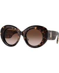 Burberry - Be4370U 300213 Sunglasses Plastic Round Shaded - Lyst