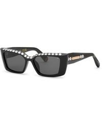 Philipp Plein - Spp215S Plein Pure Crystal 700S Sunglasses Acetate Smoke Squared Normal - Lyst