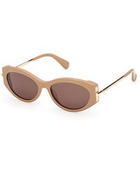 Max Mara - Mm0167 Roquebrune 1 46E Sunglasses Acetate Round Normal - Lyst