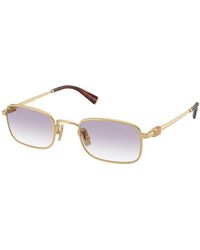 Miu Miu - Mu A53S 5Ak04O Sunglasses Metal Grigio Squared Normal Shaded - Lyst