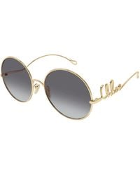 Chloé - Ch0329S 001 Sunglasses Metal Round - Lyst