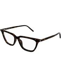 Saint Laurent - Sl 889 Sulpice Thin Opt 002 Optical Frames Acetate Transparent Cat Eye Antiriflesso - Lyst