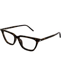 Saint Laurent - Sl 889 Sulpice Thin Opt 002 Optical Frames Acetate Transparent Cat Eye Antiriflesso - Lyst
