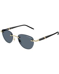Montblanc - Mb0412S 003 Sunglasses Metal Round - Lyst