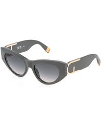 Furla - Sfu881 0Gfs Sunglasses Acetate Smoke Cat Eye Normal Shaded - Lyst