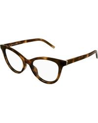 Saint Laurent - Sl M164 003 Optical Frames Acetate Transparent Cat Eye Antiriflesso - Lyst