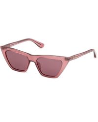 Guess - Gu00315 74S Sunglasses Injected Bordeaux Cat Eye Normal - Lyst
