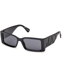 MAX&Co. - Mo0130 01A Sunglasses Injected Smoke Squared Normal - Lyst