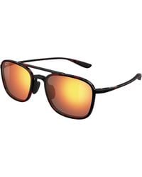 Maui Jim - Mj0447S 003 Occhiali Da Sole Iniettato Rosso Squadrata - Lyst