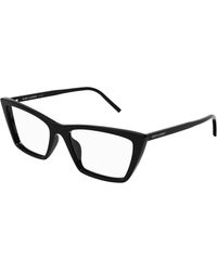 Saint Laurent - Sl 737 Mica Thin Opt 002 Optical Frames Acetate Transparent Squared - Lyst