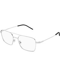 Saint Laurent - Sl 888 002 Optical Frames Metal Transparent Pilot - Lyst