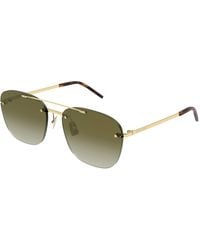 Saint Laurent - Sl 309 Rimless 003 Sunglasses Metal Pilot Normal Shaded - Lyst
