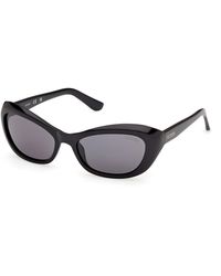 Guess - Gu00286 01A Sunglasses Injected Smoke Cat Eye Normal - Lyst