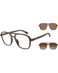 Emporio Armani - Ea4279U 64511W Sunglasses Injected Transparent Pilot Normal - Lyst