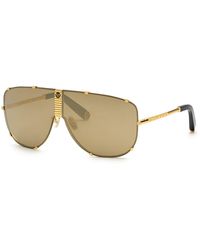 Philipp Plein - Spp075M Plein Stud 400G Sunglasses Metal Pilot Normal Mirror - Lyst
