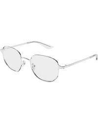 McQueen - Am0590O 001 Montature Da Vista Metallo Trasparente Rotonda - Lyst
