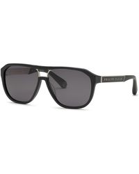 Philipp Plein - Spp118M Plein Military 703 Sunglasses Acetate Smoke Geometric Normal - Lyst