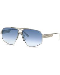 Philipp Plein - Spp106M Plein Rock Superhero 579 Sunglasses Metal Geometric Normal Shaded - Lyst
