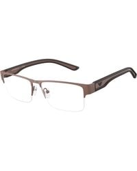Emporio Armani - Ea1182 3010 Optical Frames Metal Transparent Squared Normal - Lyst