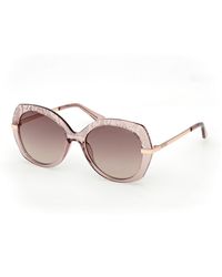 Guess - Gu00215 57F Sunglasses Injected Round Normal - Lyst