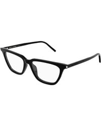 Saint Laurent - Sl 889 Sulpice Thin Opt 001 Optical Frames Acetate Transparent Cat Eye Antiriflesso - Lyst