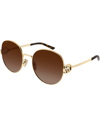 Gucci - Gg2047S 003 Sunglasses Metal Round - Lyst