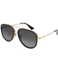 Gucci - Gg0062S 011 Sunglasses Metal Pilot Polarized Flash - Lyst